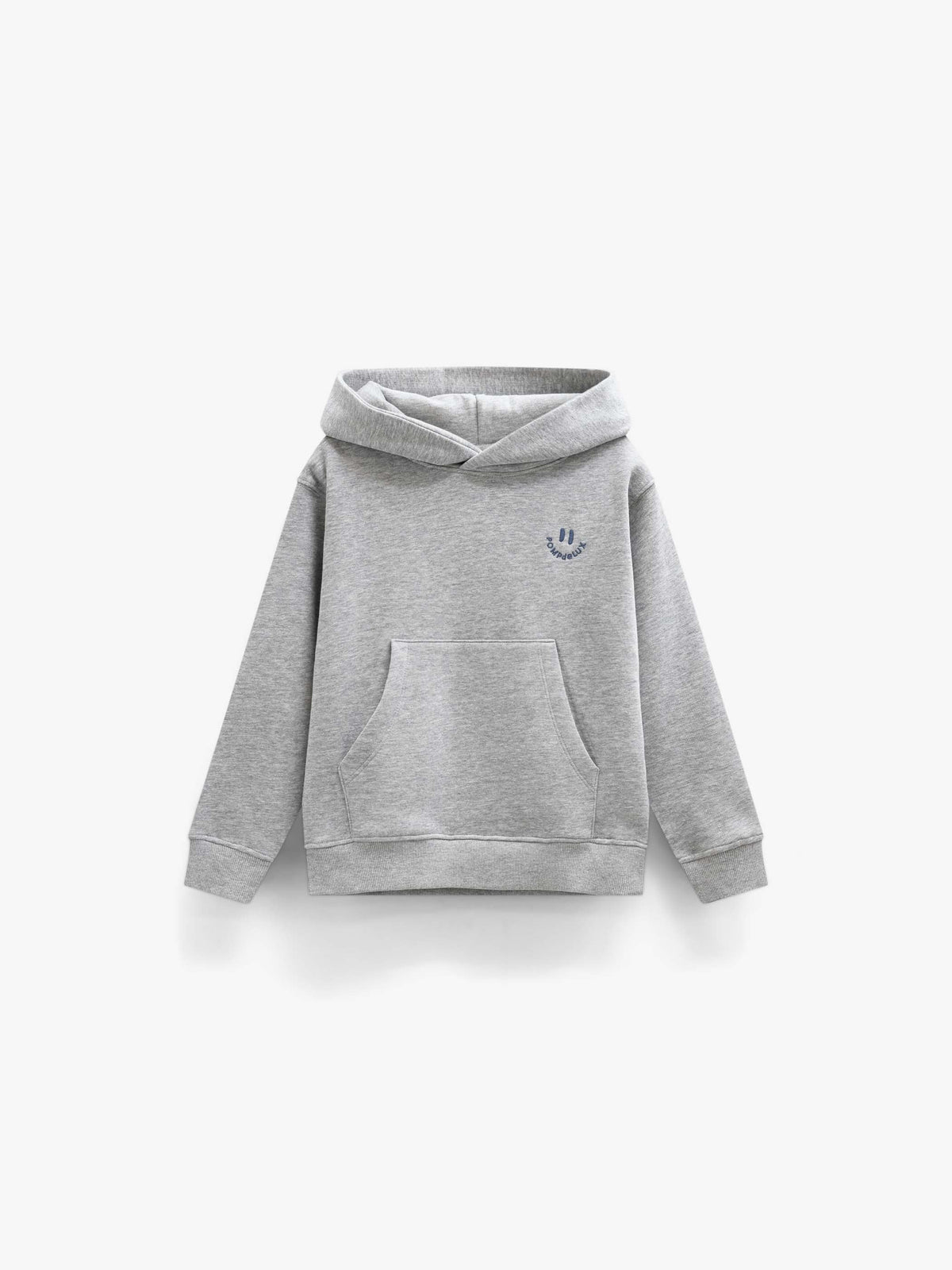 Hoodie med smiley broderi Tween - Grey Melange | 101584 Andrew