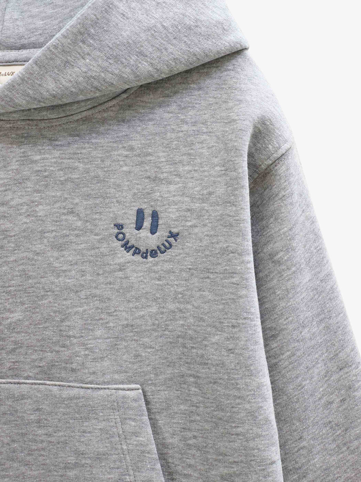 Hoodie med smiley broderi Kids - Grey Melange | 101583 Andrew