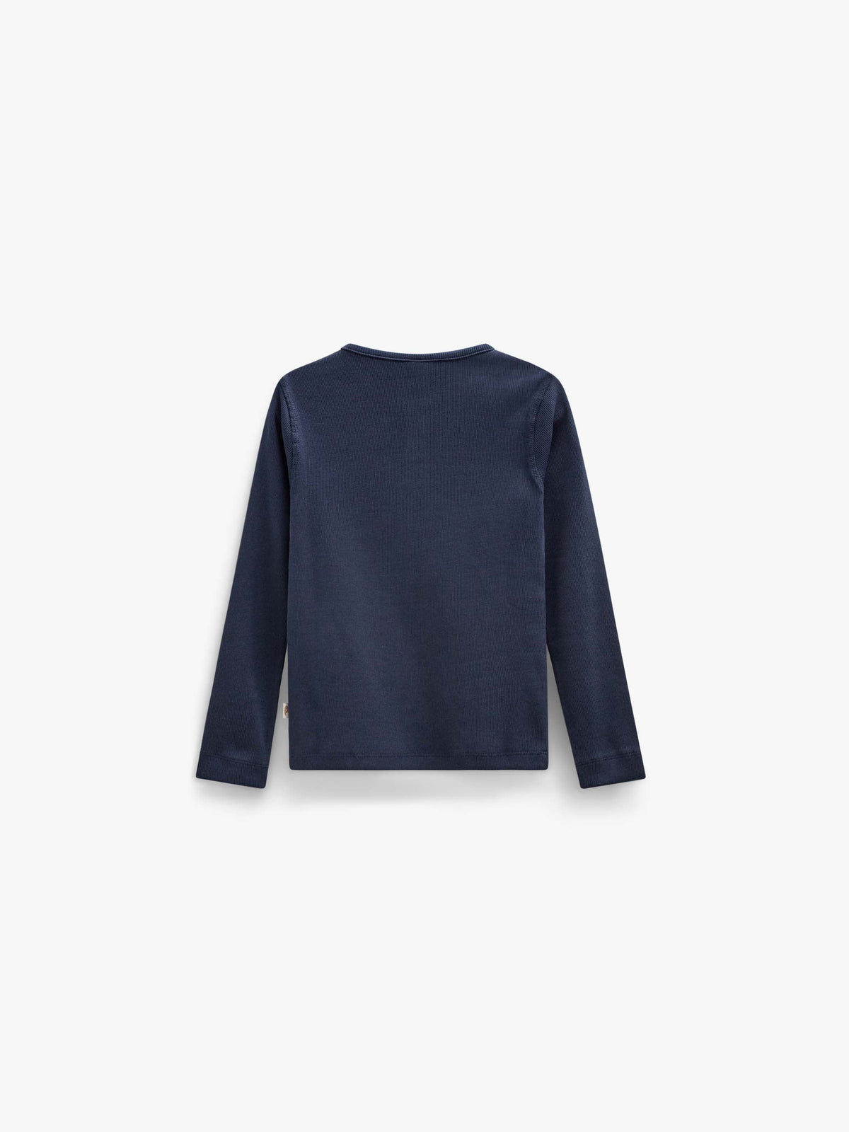 Ribbet langærmet T-shirt med stolpelukning Tween - Navy | 101592 Conrad