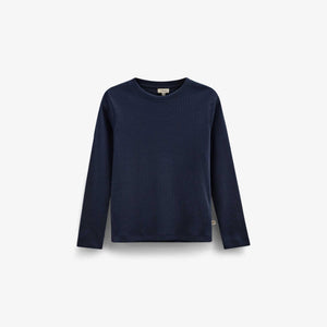Ribbet langærmet T-shirt Tween - Navy | 101598 Conrad