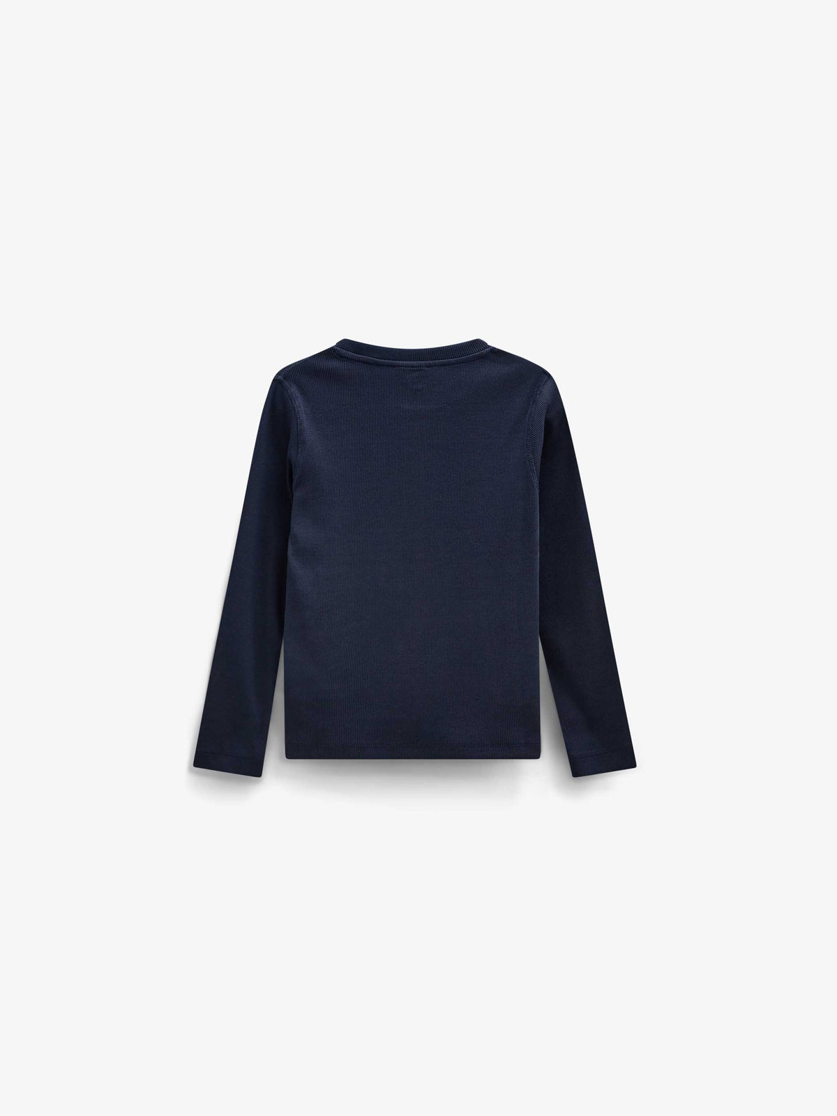 Ribbet langærmet T-shirt Kids - Navy | 101597 Conrad