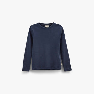 Ribbet langærmet T-shirt Tween - Navy | 101598 Conrad