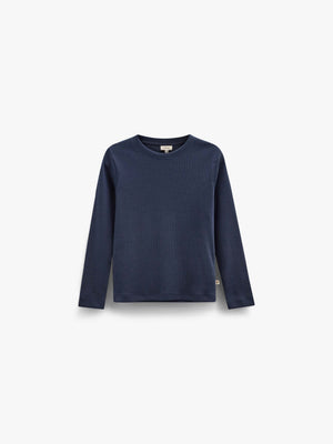 Ribbet langærmet T-shirt Tween - Navy | 101598 Conrad
