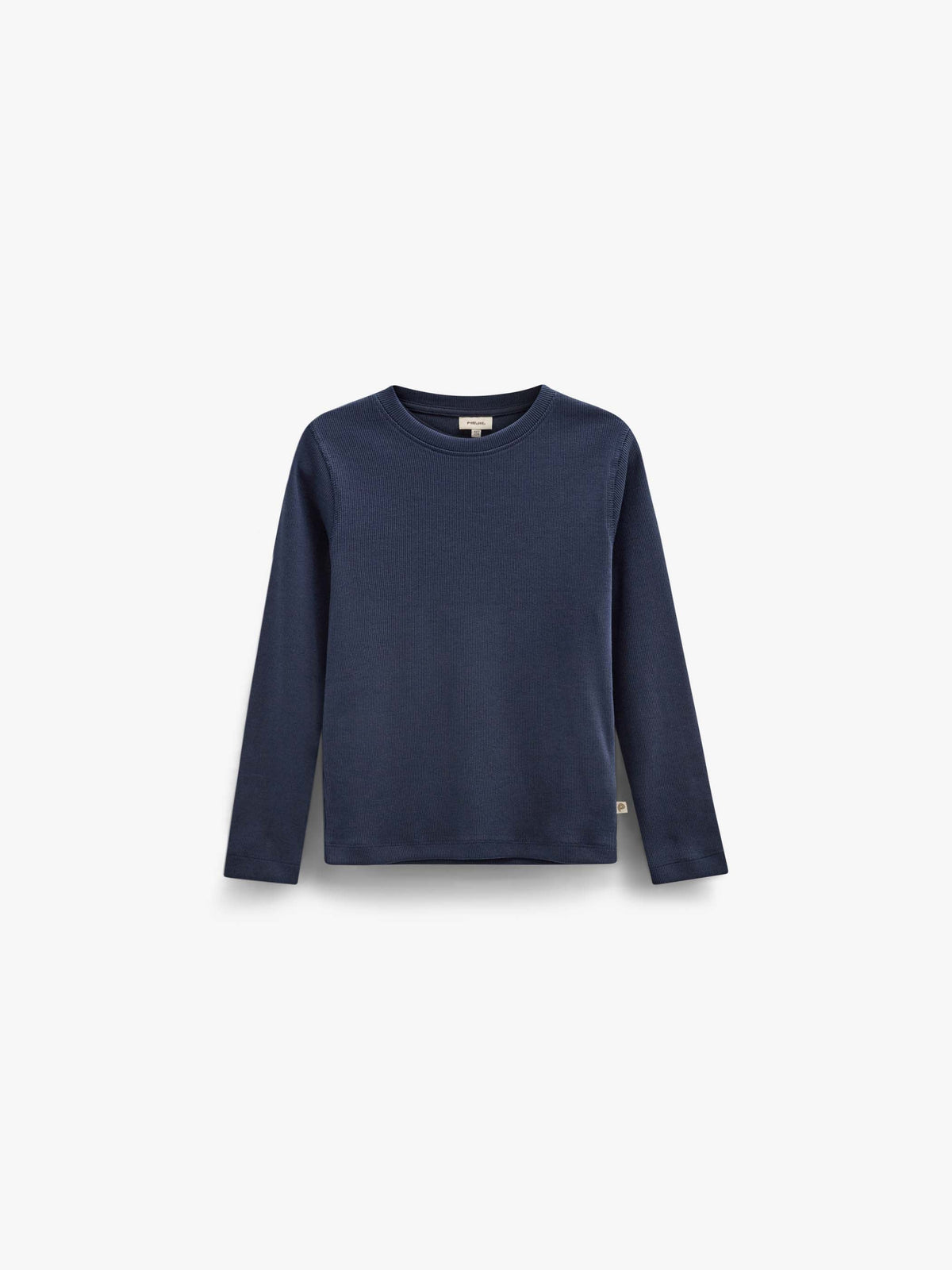 Ribbet langærmet T-shirt Kids - Navy | 101597 Conrad