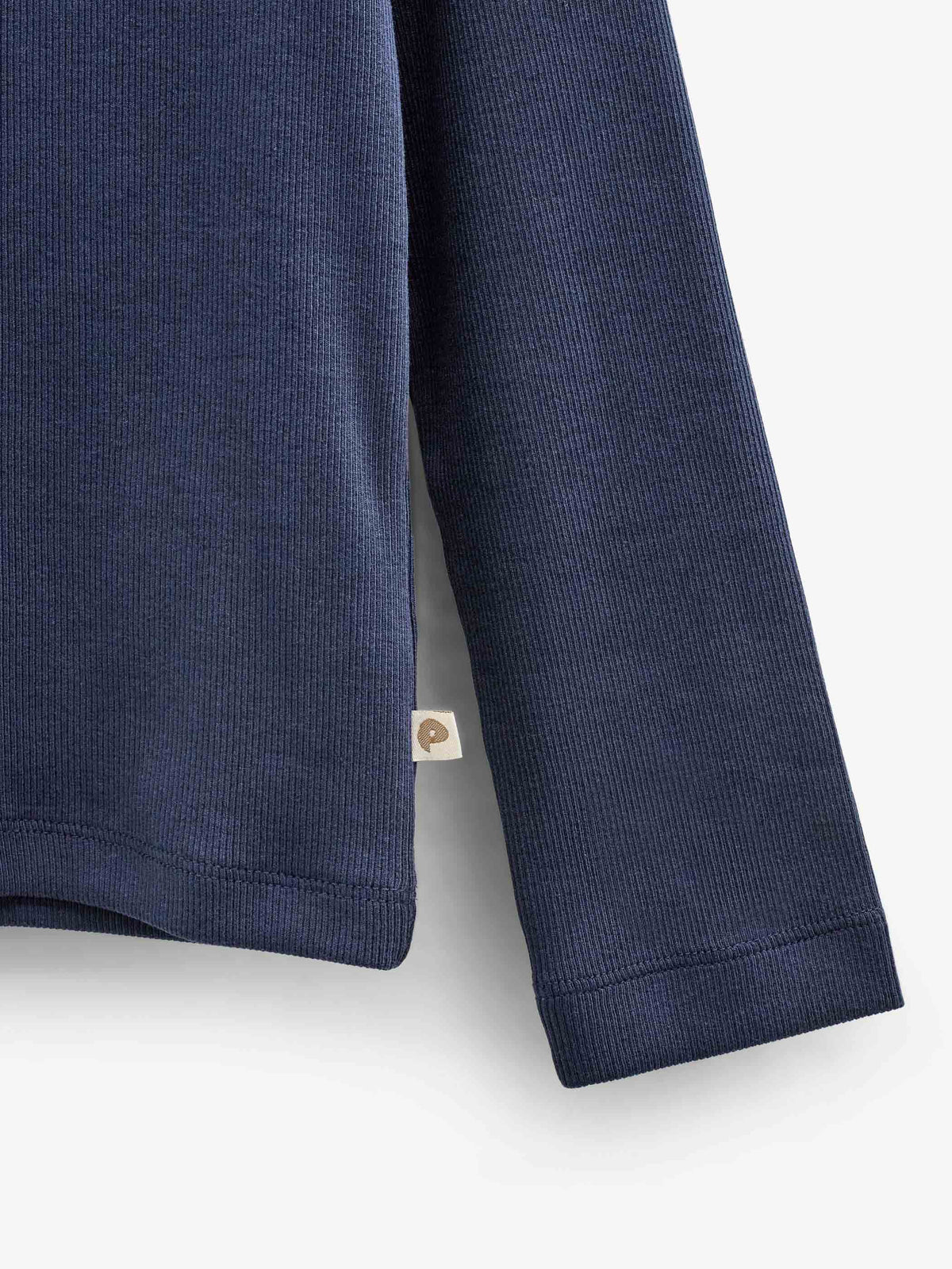 Ribbet langærmet T-shirt Kids - Navy | 101597 Conrad