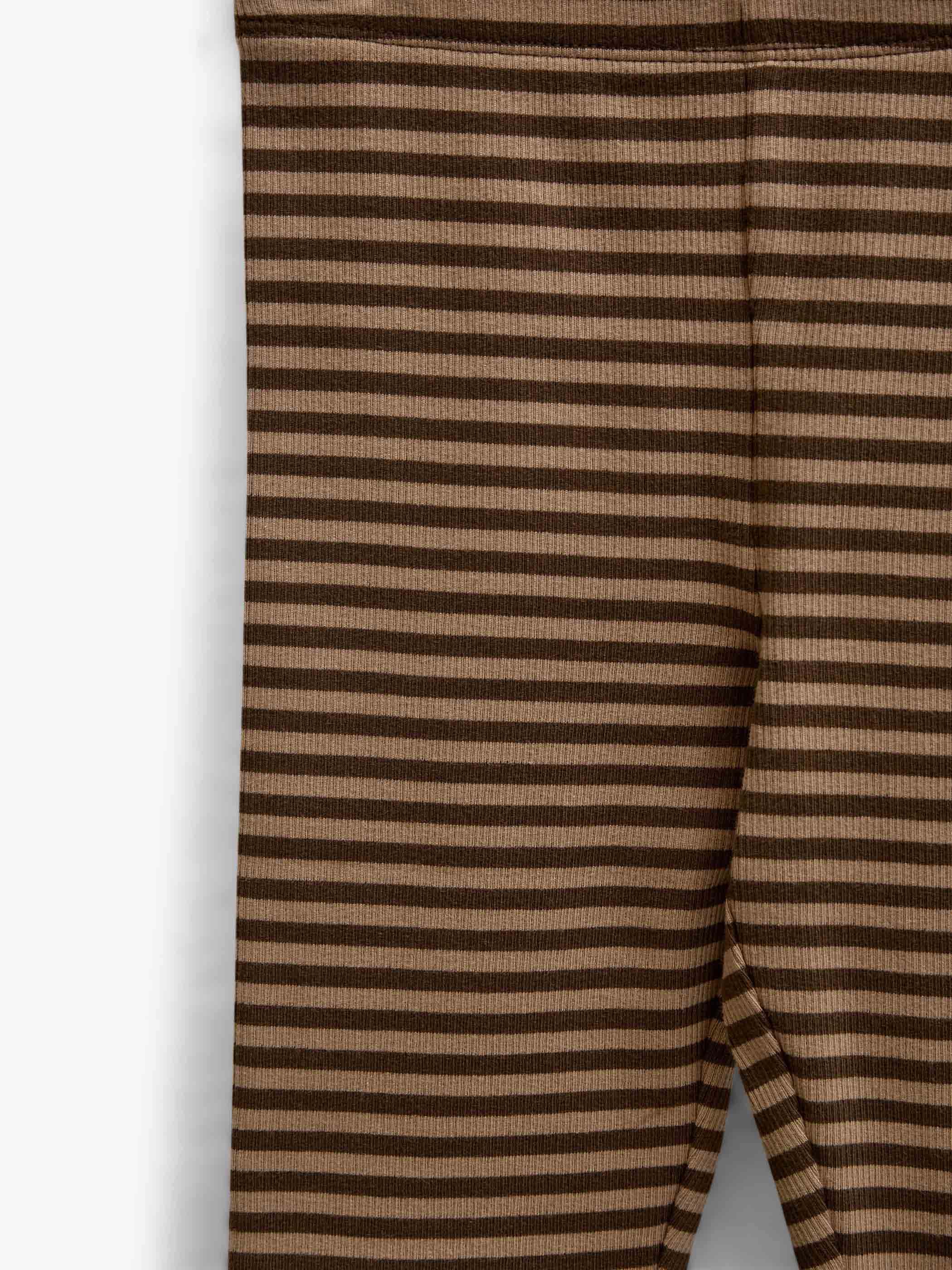 Stribede ribleggings Kids - Brown/Light Brown | 101610 Gloria
