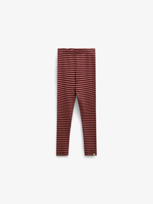 Stribede ribleggings Kids - Dusty Rose/Bordeaux | 101612 Gloria