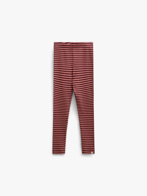 Stribede ribleggings Kids - Dusty Rose/Bordeaux | 101612 Gloria