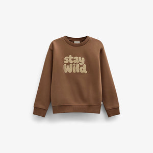 Rundhalset sweatshirt med frottébroderi Kids - Toffee | 101620 Joel