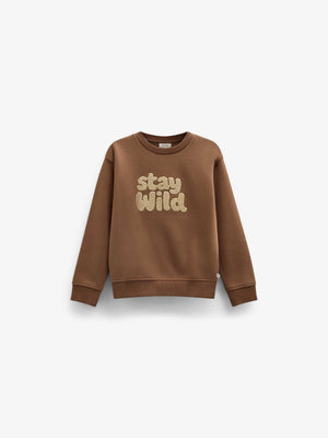 Rundhalset sweatshirt med frottébroderi Kids - Toffee | 101620 Joel