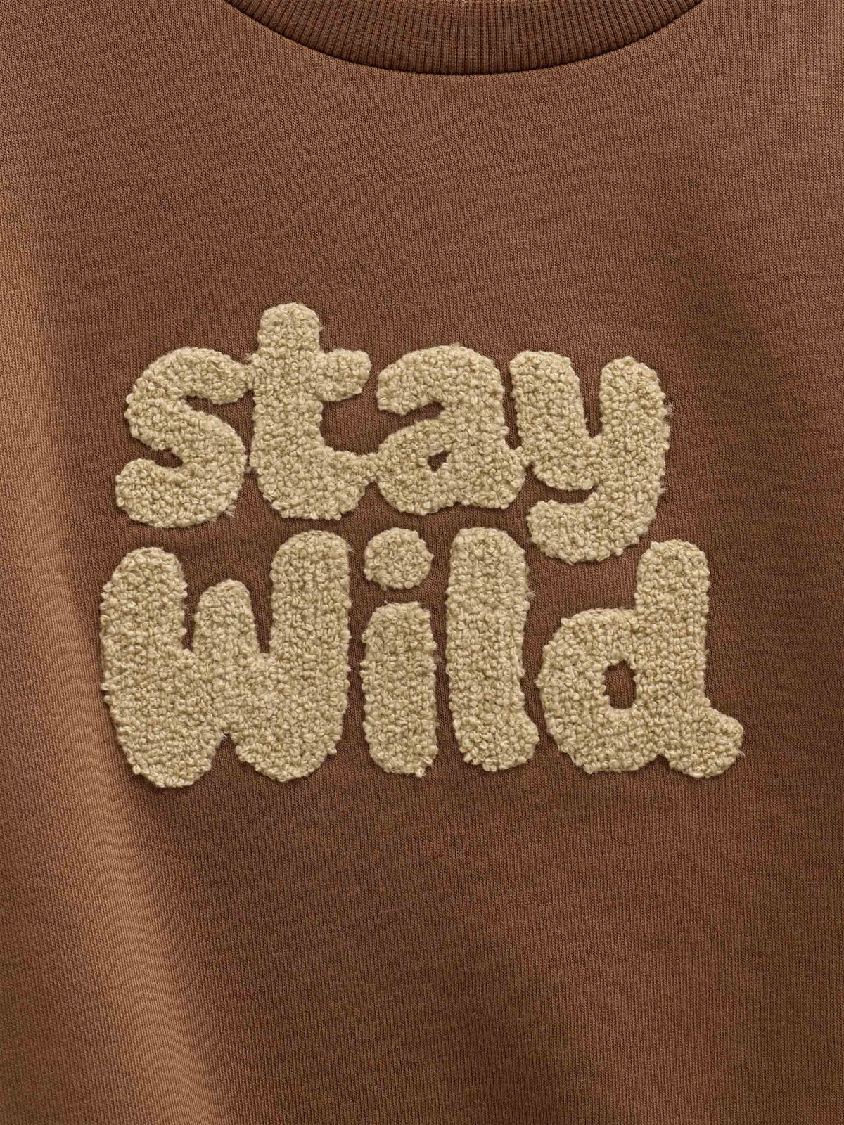 Rundhalset sweatshirt med frottébroderi Tween - Toffee | 101621 Joel