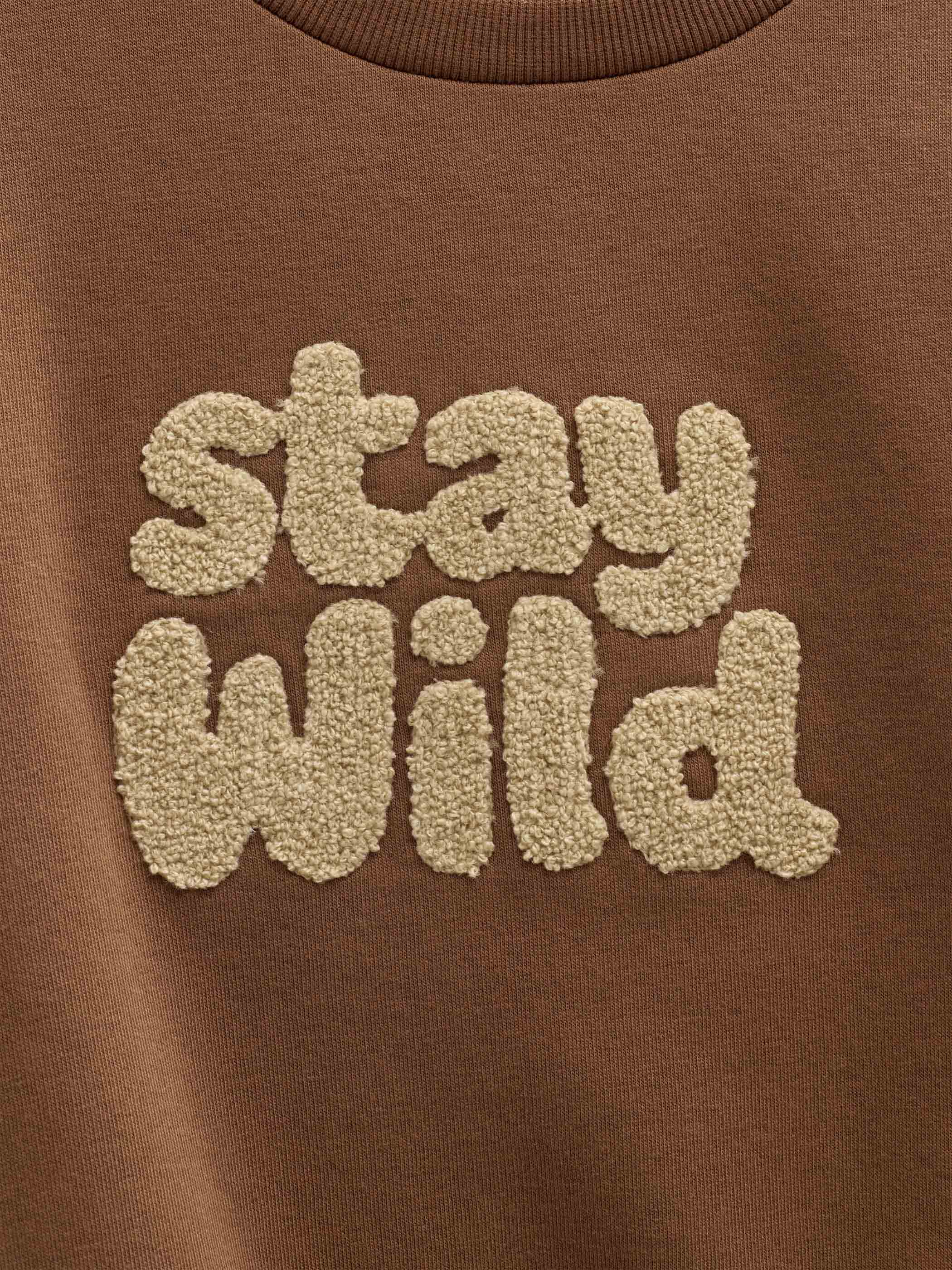 Rundhalset sweatshirt med frottébroderi Kids - Toffee | 101620 Joel