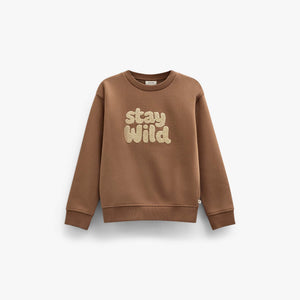 Rundhalset sweatshirt med frottébroderi Tween - Toffee | 101621 Joel
