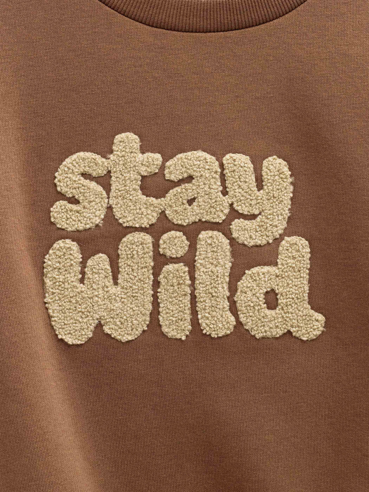 Rundhalset sweatshirt med frottébroderi Tween - Toffee | 101621 Joel
