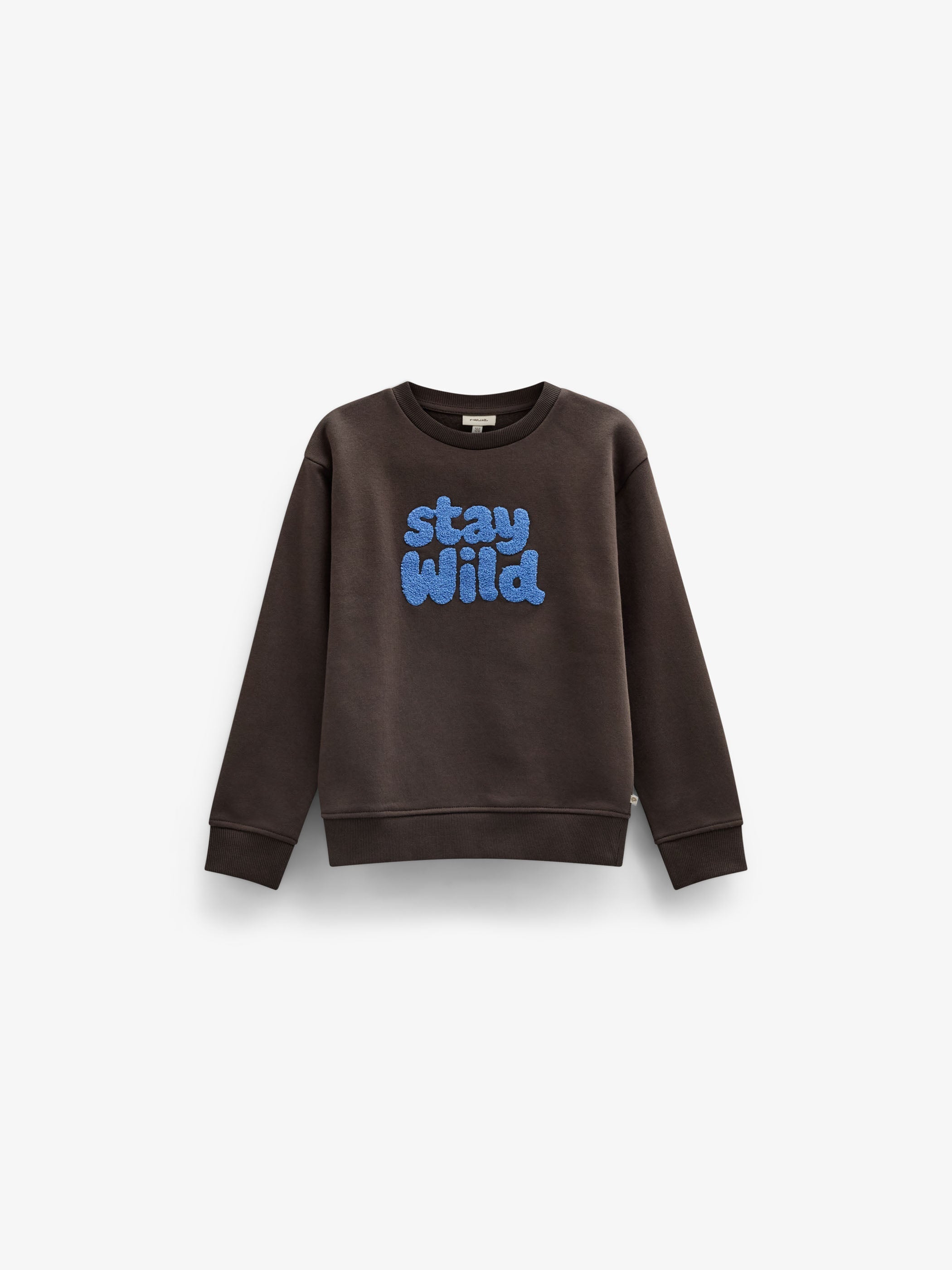Rundhalset sweatshirt med frottébroderi Kids - Dark Brown | 101622 Joel