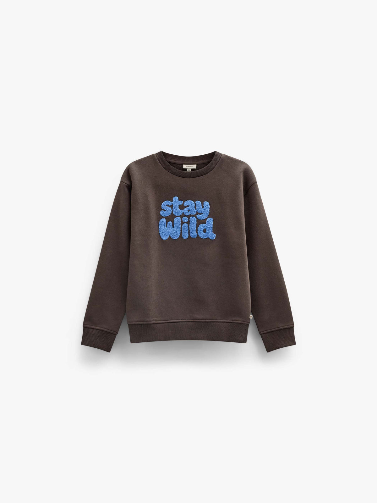 Rundhalset sweatshirt med frottébroderi Tween - Dark Brown | 101623 Joel