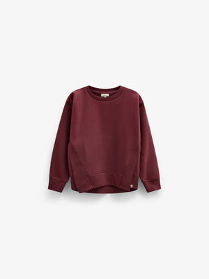Sweatshirt med ribdetaljer Kids - Bordeaux | 101624 Zoe