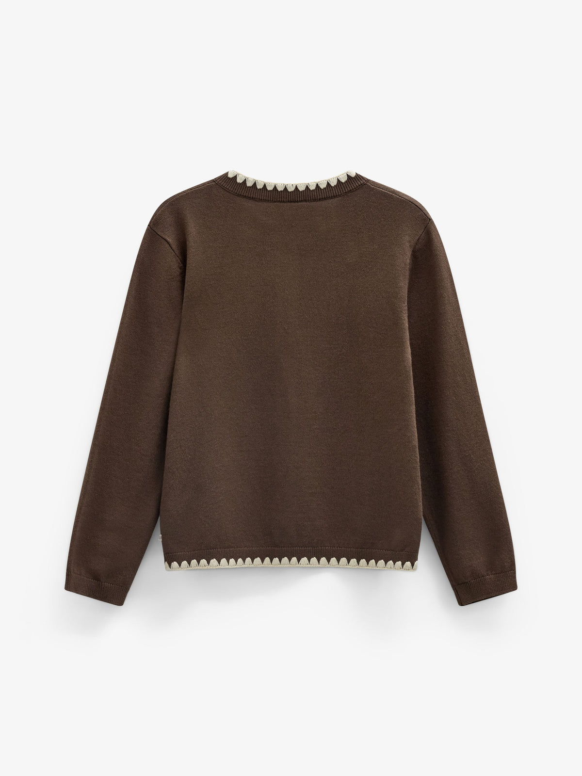 Cardigan med kontraststikninger Kids - Brown/Offwhite | 101632 Lia