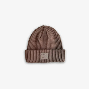 Ribstrikket bomuldshue - Kids - Brown | 101517 Todd