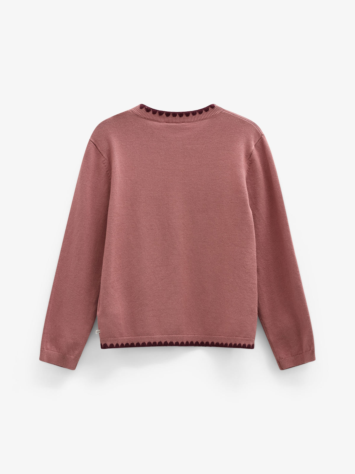 Cardigan med kontraststikninger Kids - Dusty Rose/Bordeaux | 101634 Lia