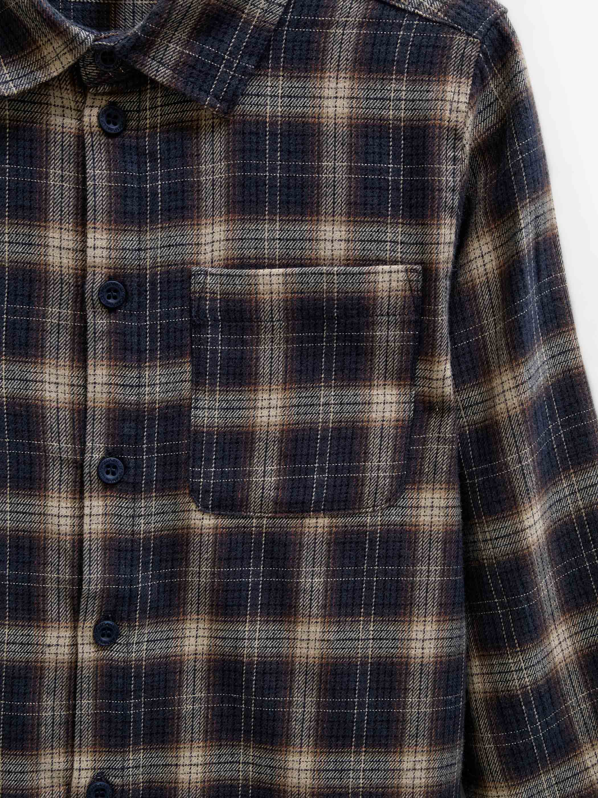 Ternet flannelskjorte Tween - Navy/Beige | 101650 Edwin