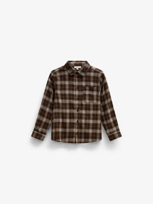 Ternet flannelskjorte Tween - Brown/Navy | 101652 Edwin