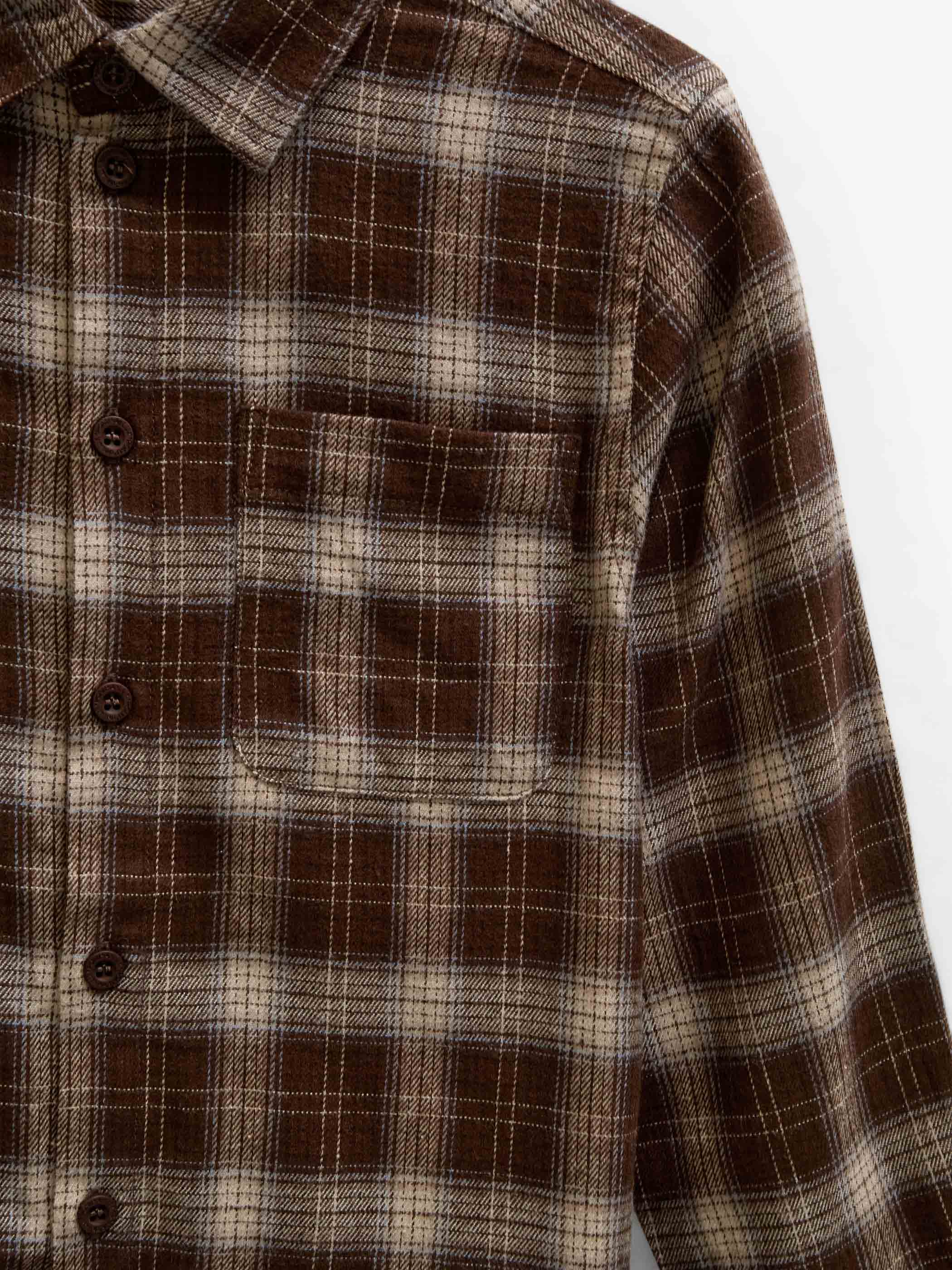 Ternet flannelskjorte Tween - Brown/Navy | 101652 Edwin