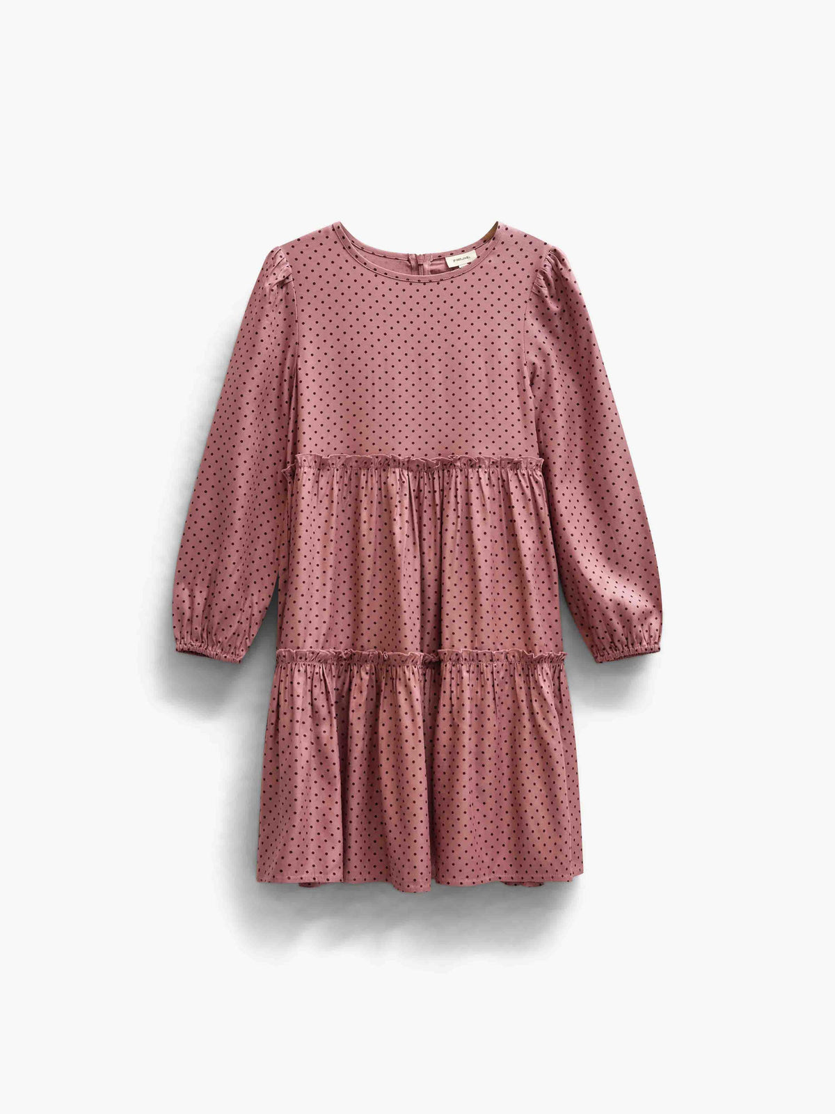 Prikket midi-kjole i viskose Tween - Dusty Rose/Bordeaux | 101657 Feline