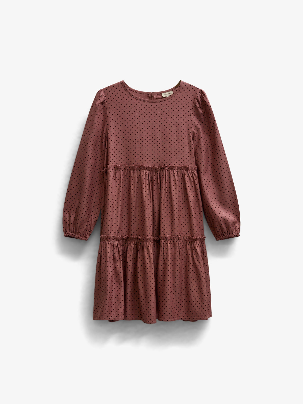 Prikket midi-kjole i viskose Tween - Dusty Rose/Bordeaux | 101657 Feline