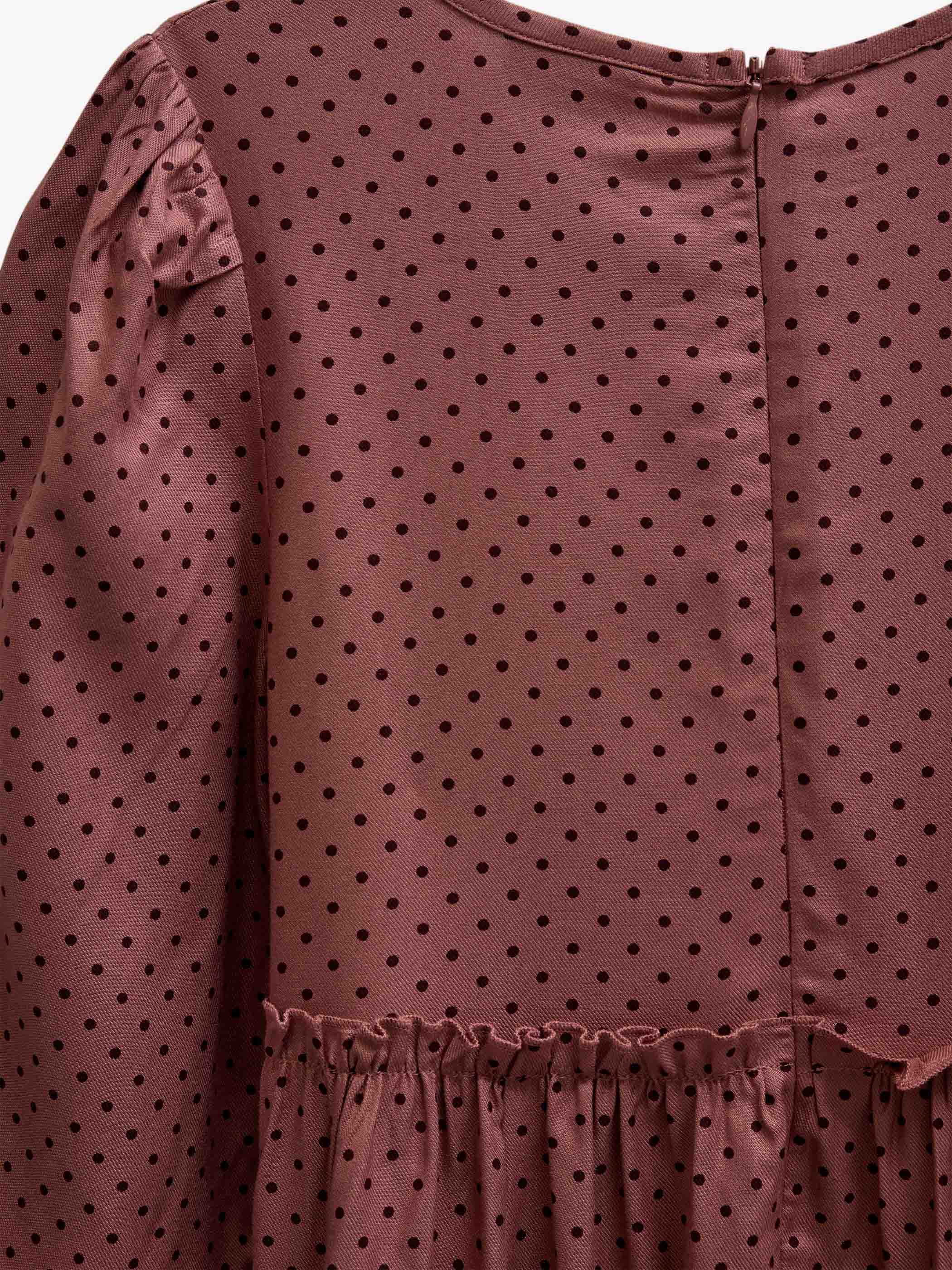 Prikket midi-kjole i viskose Tween - Dusty Rose/Bordeaux | 101657 Feline