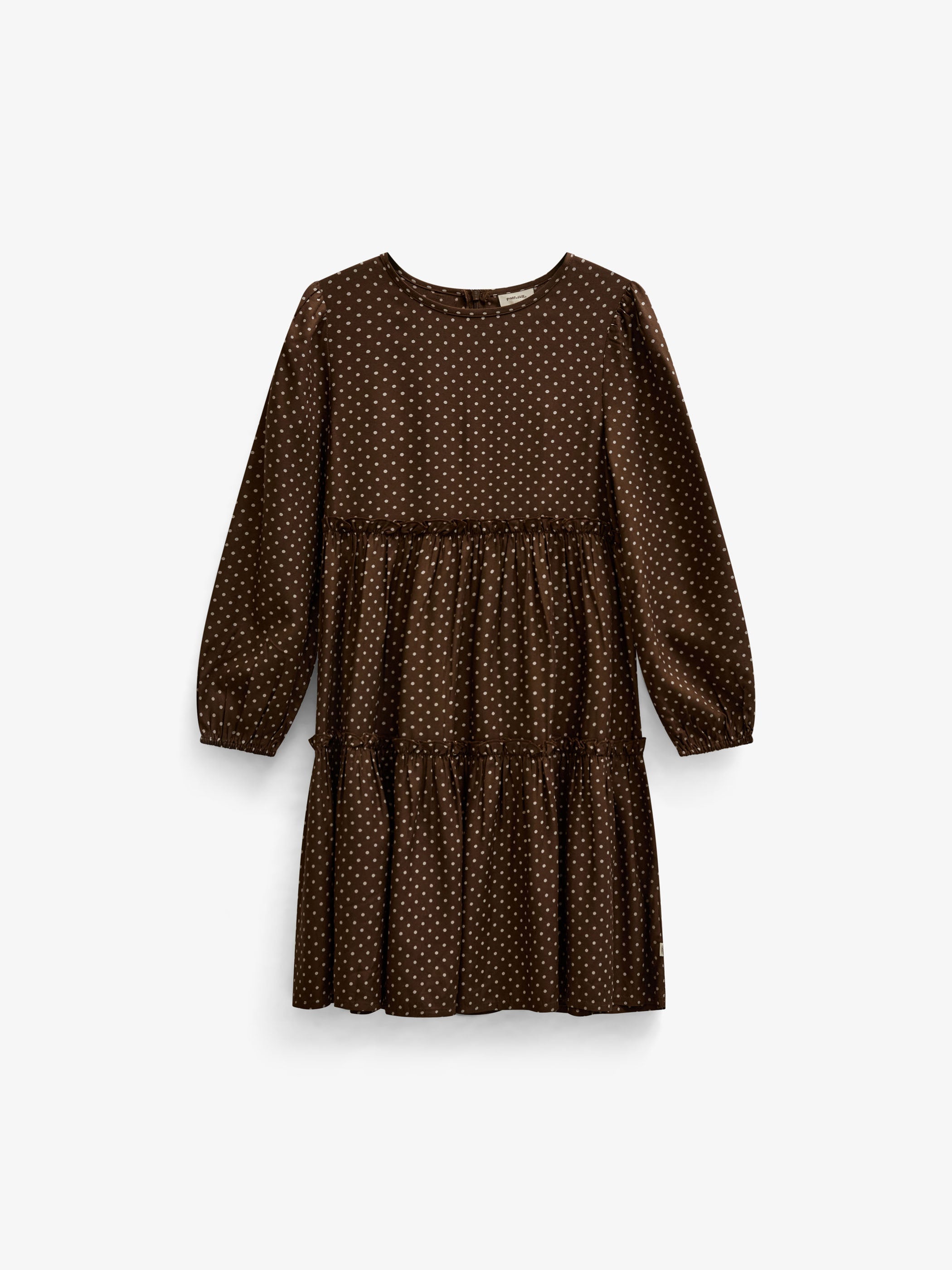 Prikket midi-kjole i viskose Tween - Brown/Offwhite | 101658 Feline