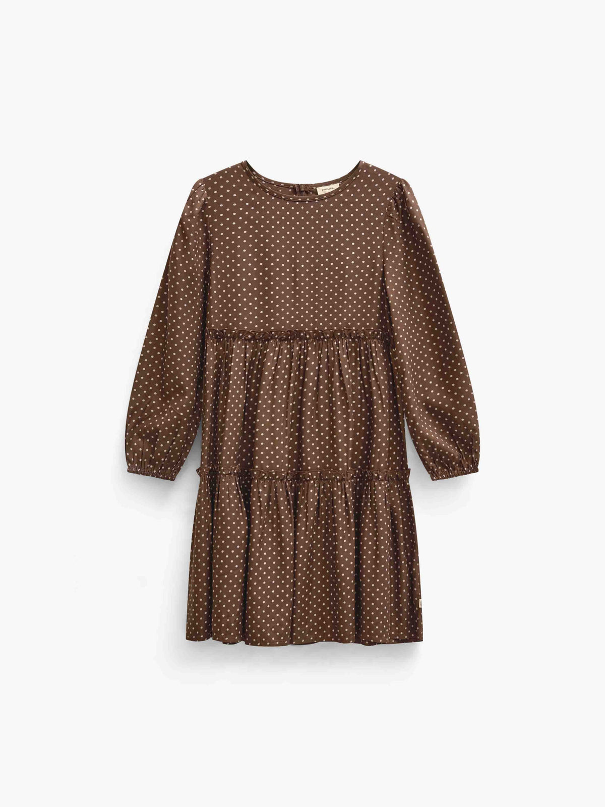 Prikket midi-kjole i viskose Tween - Brown/Offwhite | 101658 Feline