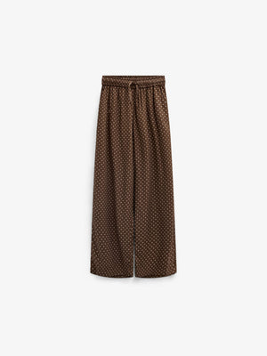 Prikkede bukser i viskose Tween - Brown/Offwhite | 101660 Feline