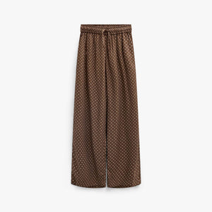 Prikkede bukser i viskose Tween - Brown/Offwhite | 101660 Feline