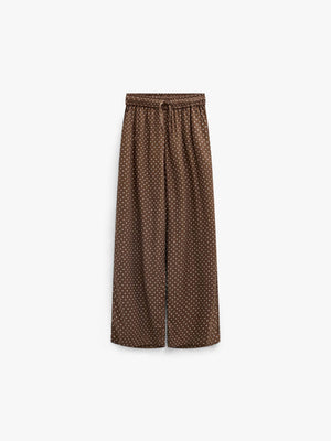 Prikkede bukser i viskose Tween - Brown/Offwhite | 101660 Feline