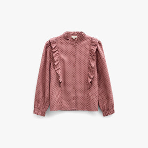 Prikket viskosebluse med flæser Tween - Dusty Rose/Bordeaux | 101661 Feline