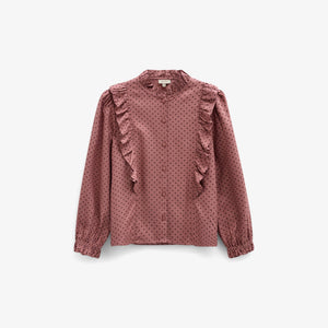 Prikket viskosebluse med flæser Tween - Dusty Rose/Bordeaux | 101661 Feline
