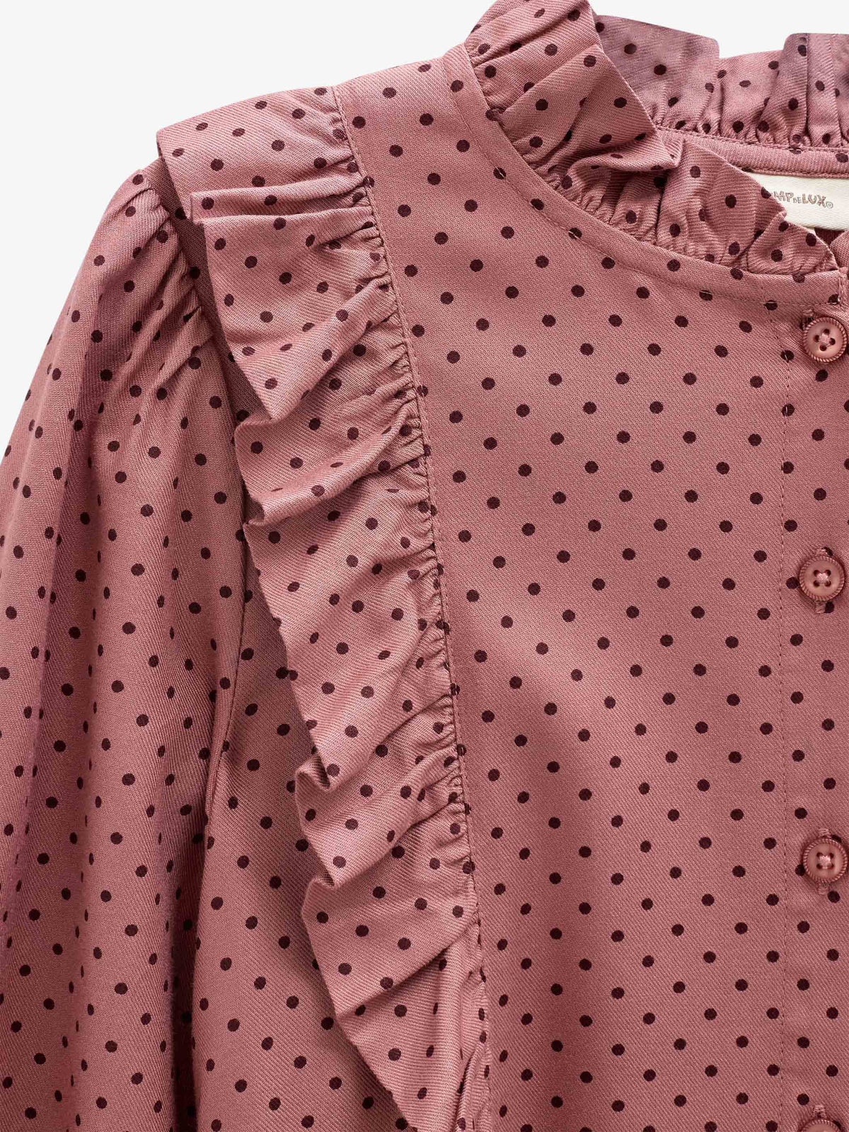 Prikket viskosebluse med flæser Tween - Dusty Rose/Bordeaux | 101661 Feline