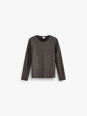 Langærmet T-shirt med lurex Tween - Dark Brown | 101664 Helen