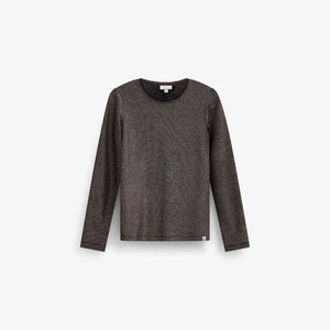 Langærmet T-shirt med lurex Kids - Dark Brown | 101663 Helen