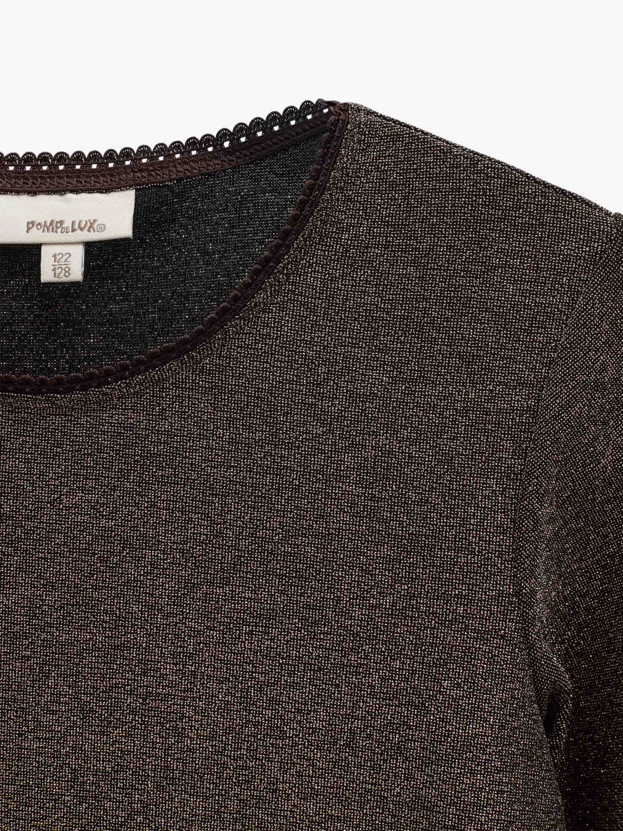 Langærmet T-shirt med lurex Tween - Dark Brown | 101664 Helen