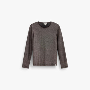 Langærmet T-shirt med lurex Tween - Dark Brown | 101664 Helen