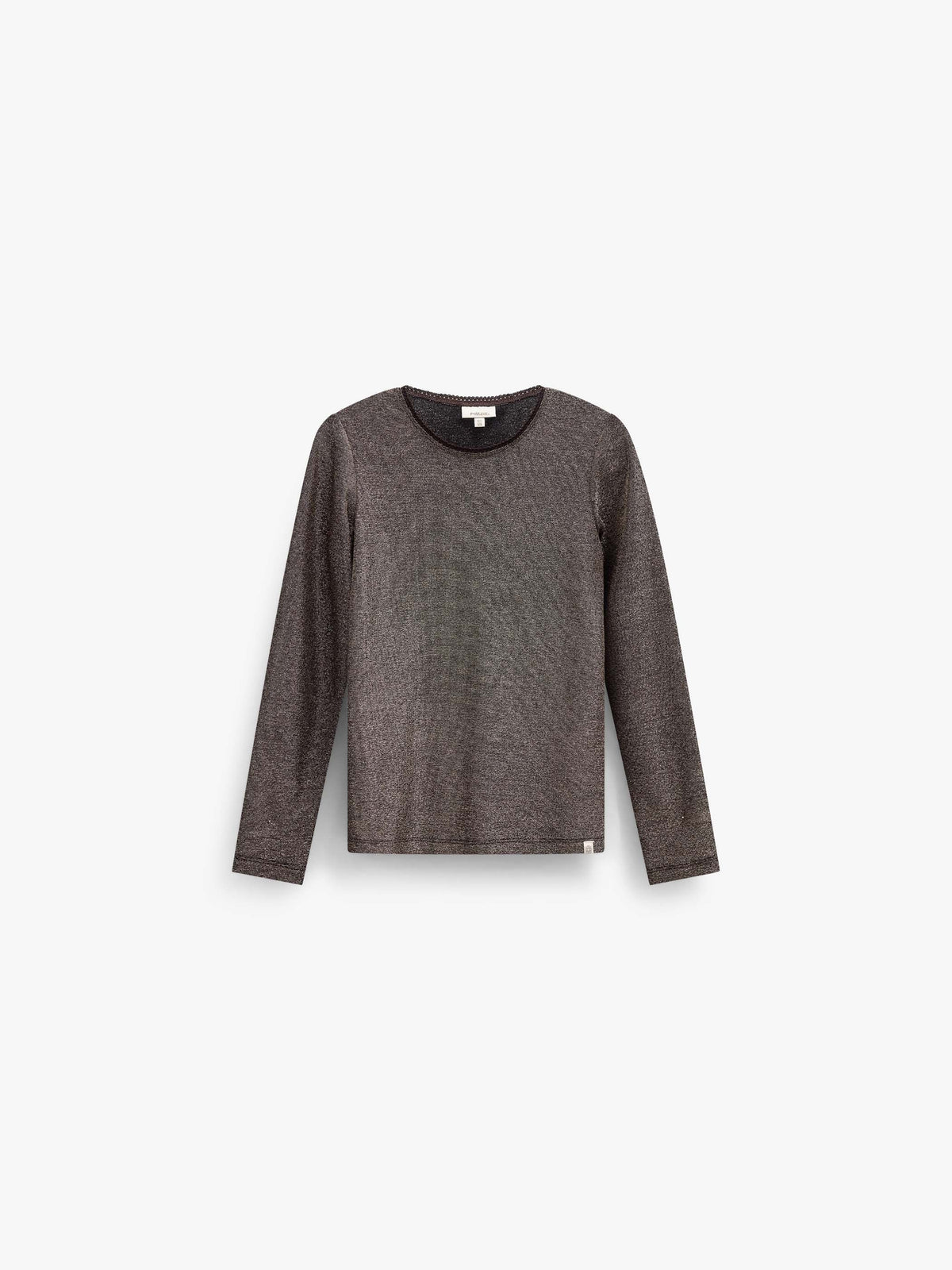 Langærmet T-shirt med lurex Tween - Dark Brown | 101664 Helen