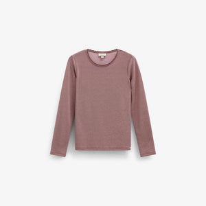 Langærmet T-shirt med lurex Tween - Dusty Rose | 101666 Helen