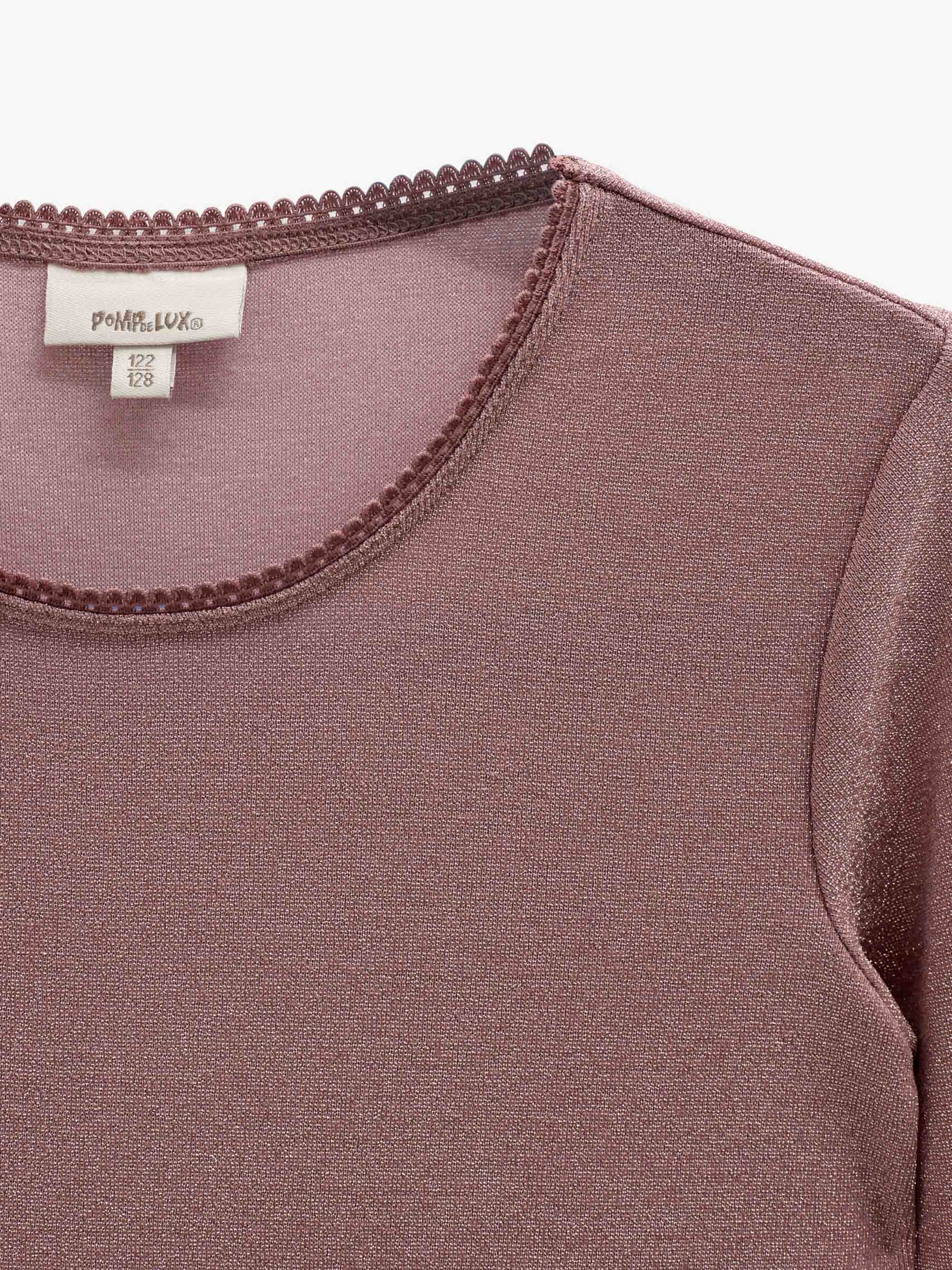 Langærmet T-shirt med lurex Tween - Dusty Rose | 101666 Helen