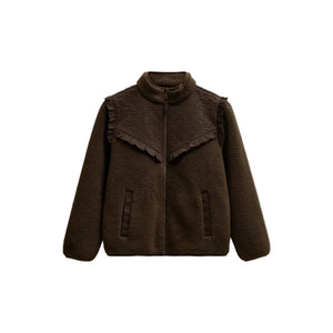 Teddyjakke med quiltet bærestykke Tween - Dark Brown | 101684 Hailey