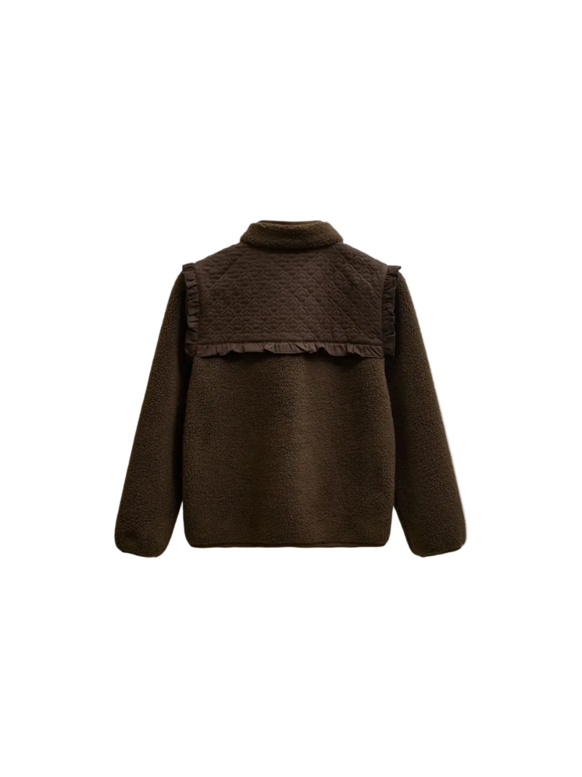 Teddyjakke med quiltet bærestykke Tween - Dark Brown | 101684 Hailey