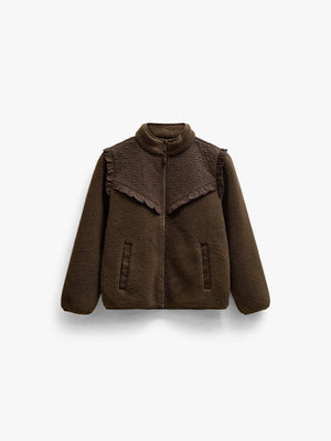 Teddyjakke med quiltet bærestykke Tween - Dark Brown | 101684 Hailey