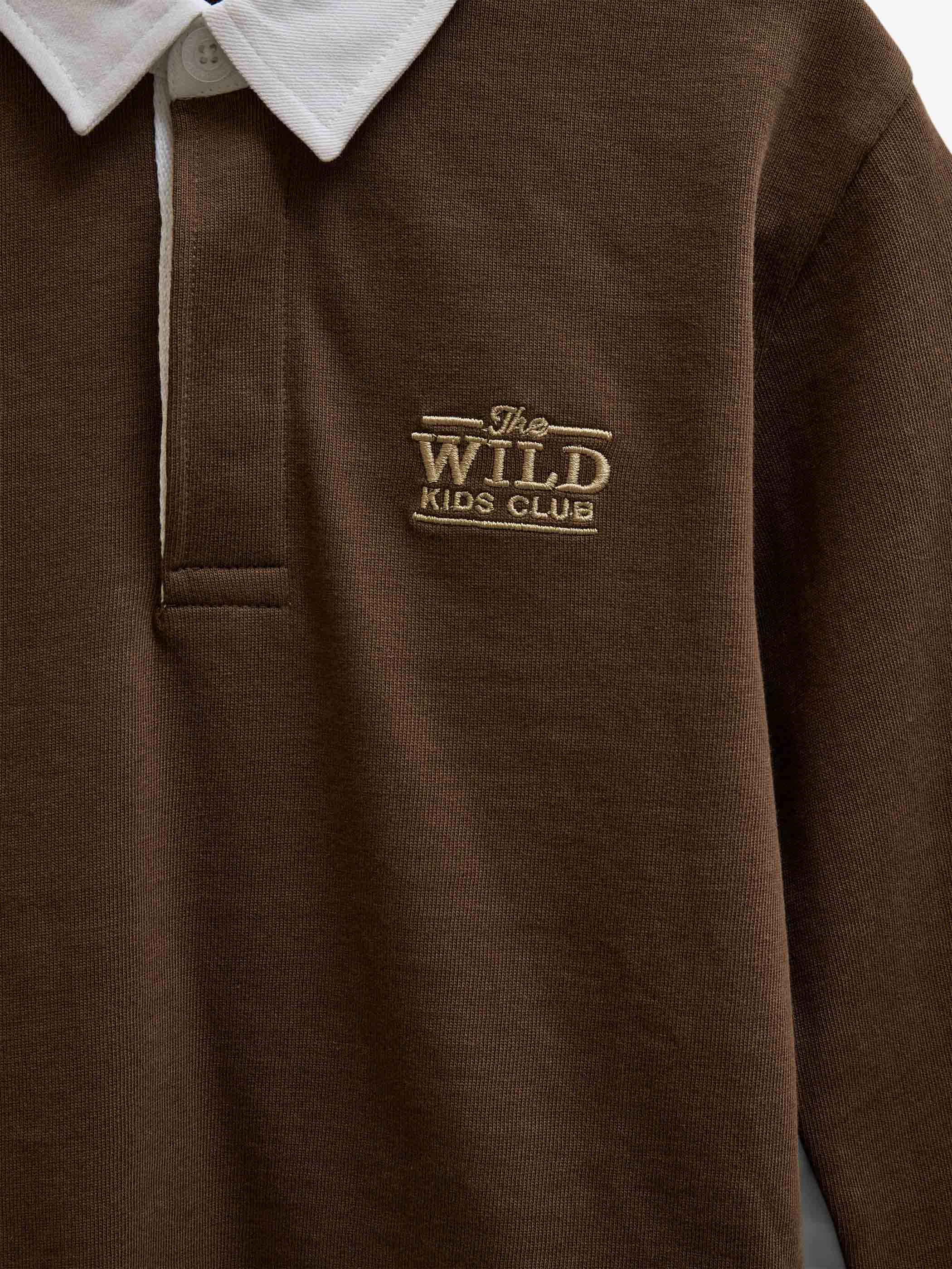 Langærmet jerseypolo Kids - Dark Brown | 101693 Ruben