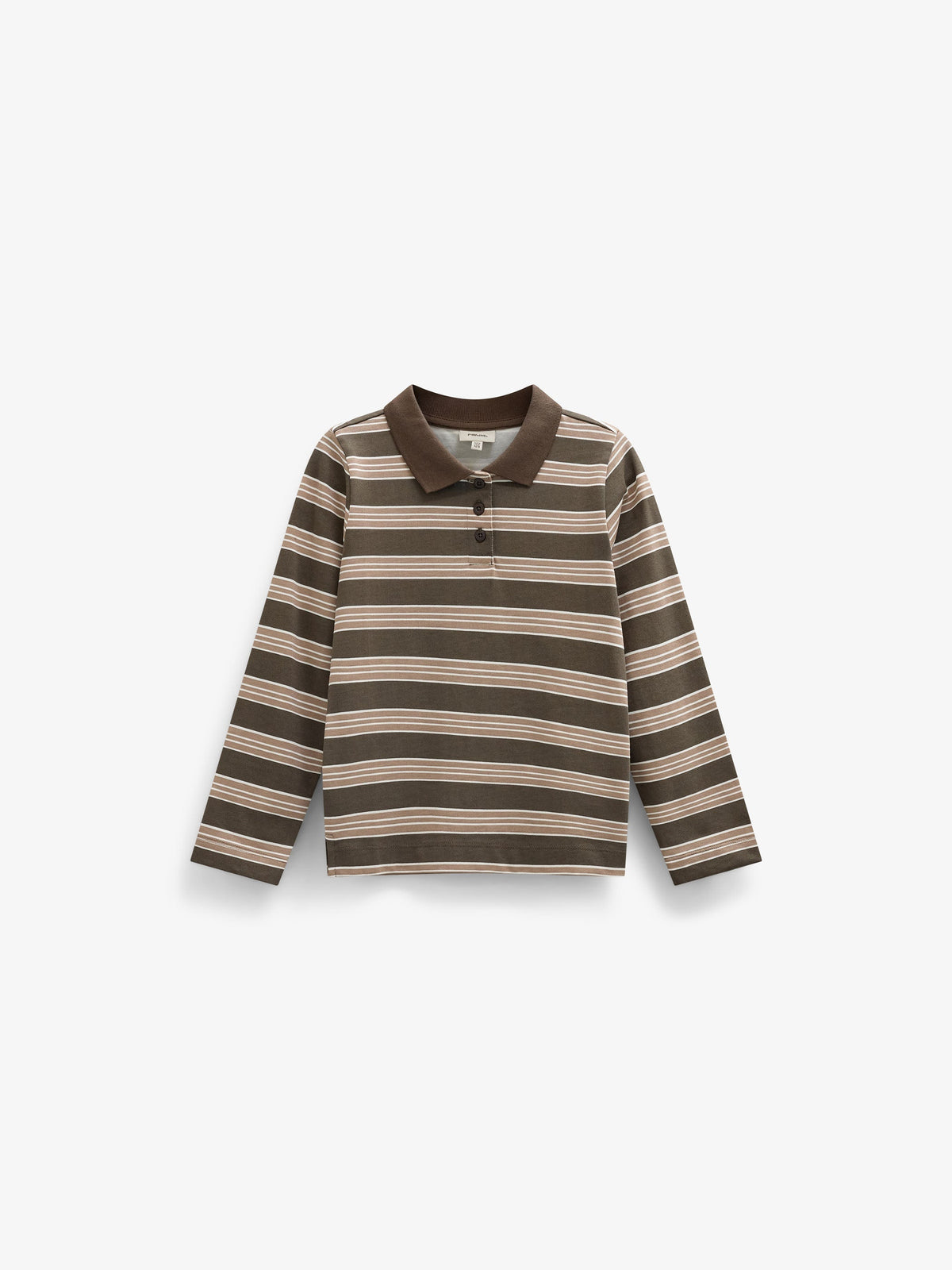 Stribet langærmet jerseypolo Kids - Brown | 101695 Hope